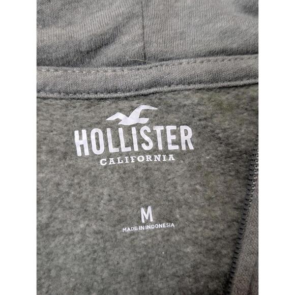Hollister Girls Heather Grey Boxy Zip Front Hoodie Sweatshirt Juniors Medium - Picture 3 of 3